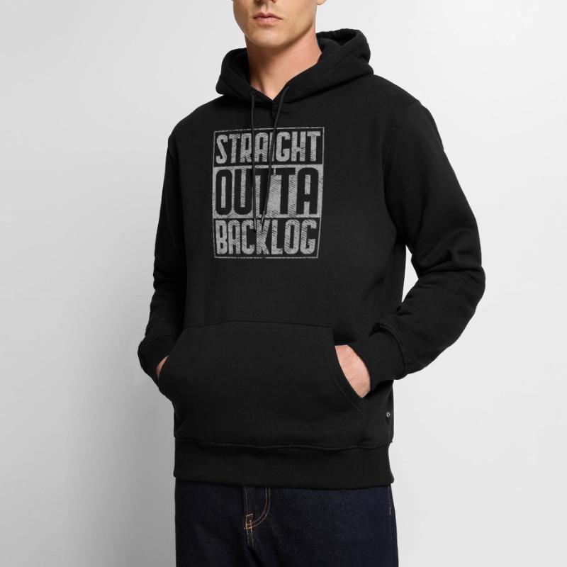 Straight Outta Backlog Software Coding Geek Männer Premium Bio Hoodie