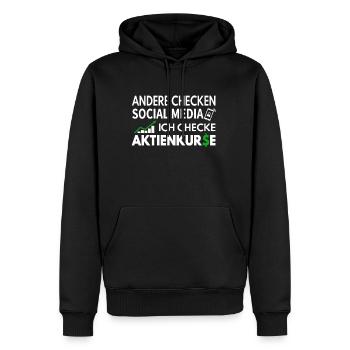Aktien Börse ETF Dividenden Aktionär Kapitalist - Männer Premium Bio Hoodie - Schwarz - Vorne - Nico (187cm)