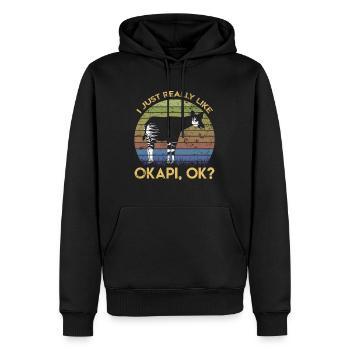 Retro Okapi Zebra Waldgiraffe Mathe Fibonacci - Sweat à capuche Premium bio Homme - noir - Devant - Nico (187cm)