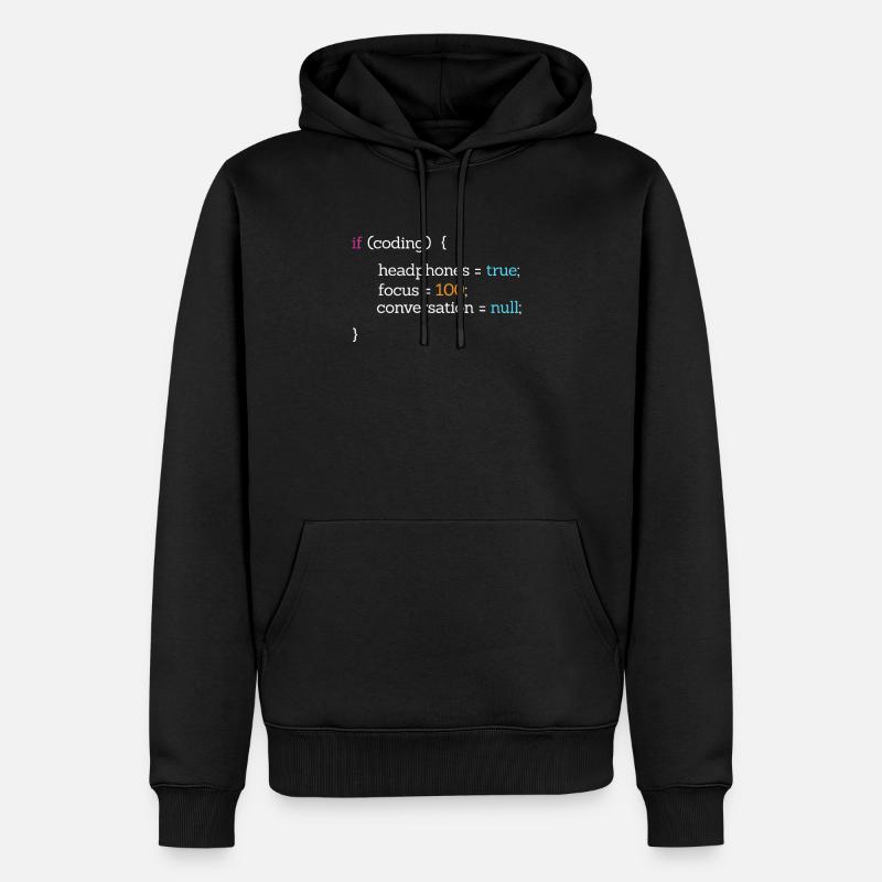 Coder - Männer Premium Bio Hoodie - Schwarz