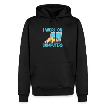 Programmierer Computer Code Informatik Geschenk - Männer Premium Bio Hoodie - Schwarz - Vorne - Nico (187cm)