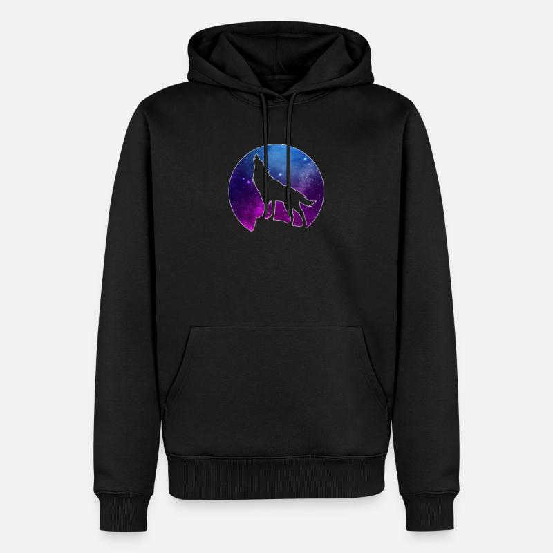 Wolf - Sweat à capuche Premium bio Homme - noir