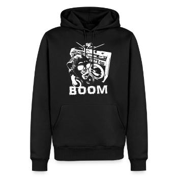 Blanc Singe Boombox - Sweat à capuche Premium bio Homme - noir - Devant - Nico (187cm)