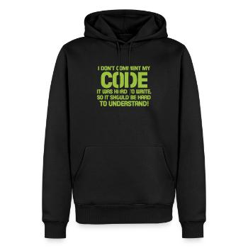 programmer - Men’s Premium Organic Hoodie - black - Front - Nico (187cm)
