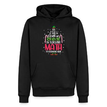 Professeur de mathématiques Noël - Sweat à capuche Premium bio Homme - noir - Devant - Nico (187cm)