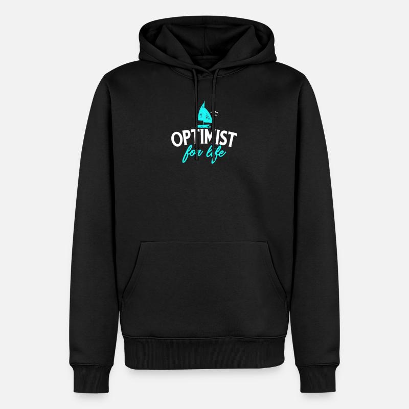 Voile - Optimist For Life Design pour les marins - Sweat à capuche Premium bio Homme - noir