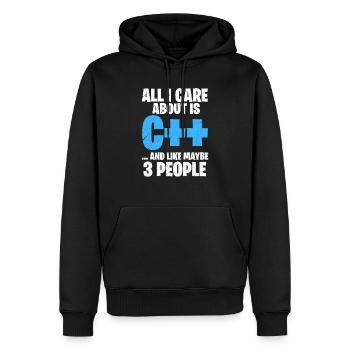 Programmeur Programmeur C ++ Code Coder - Sweat à capuche Premium bio Homme - noir - Devant - Nico (187cm)