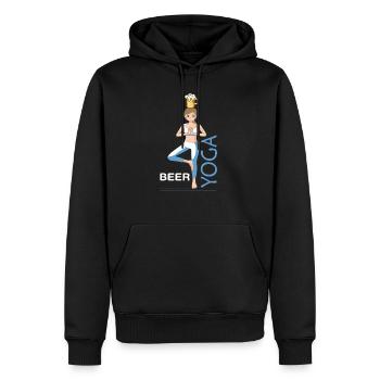 Yoga - Bier Beer Yoga Design für Yogis - Männer Premium Bio Hoodie - Schwarz - Vorne - Nico (187cm)