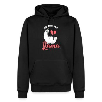 Lama - Llama / PAS DE DRAMA LAMA / Amour - Sweat à capuche Premium bio Homme - noir - Devant - Nico (187cm)