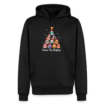 Cochons d’Inde de Noël - Sweat à capuche Premium bio Homme - noir - Devant - Nico (187cm)