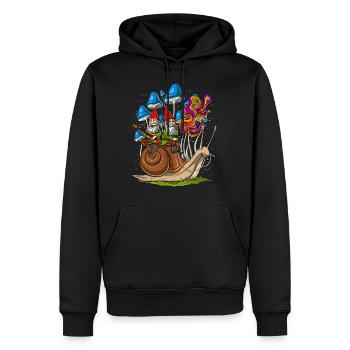 Zwerge reiten Schneckenpilze - Männer Premium Bio Hoodie - Schwarz - Vorne - Nico (187cm)