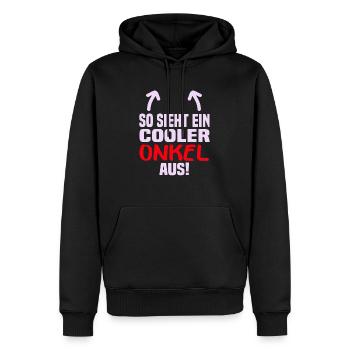 Cooler Onkel - Männer Premium Bio Hoodie - Schwarz - Vorne - Nico (187cm)