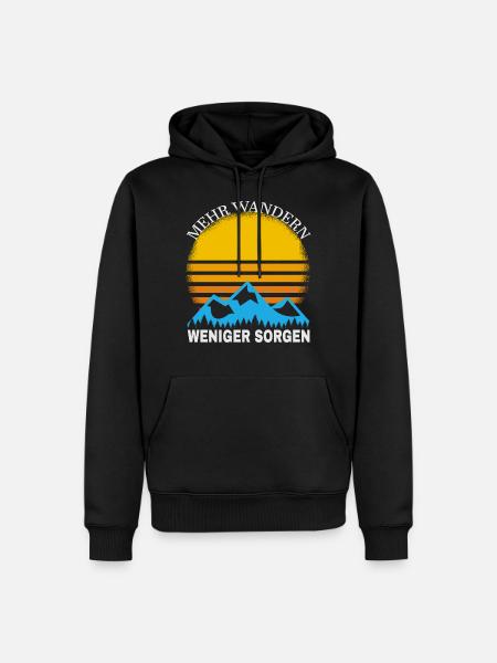 Mehr Wandern - Männer Premium Bio Hoodie - Schwarz