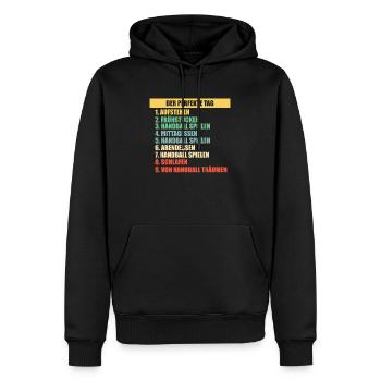 Handball EM Europameisterschaft Geschenk - Männer Premium Bio Hoodie - Schwarz - Vorne - Nico (187cm)