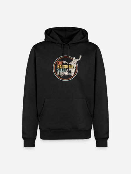 Handball Handballer Retro Geschenk - Männer Premium Bio Hoodie - Schwarz