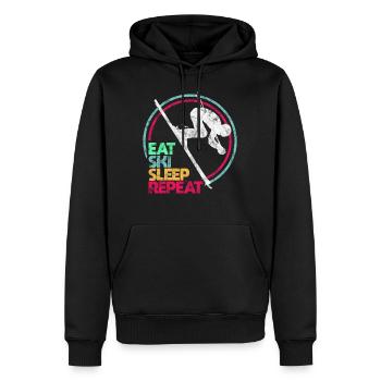 Cadeau d'hiver skieur - Sweat à capuche Premium bio Homme - noir - Devant - Nico (187cm)