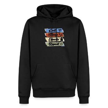 Eat Sleep Climb Repeat Nourriture Escalade Dormir - Sweat à capuche Premium bio Homme - noir - Devant - Nico (187cm)