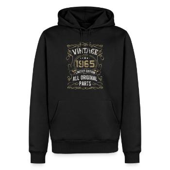 Born in 1965 Birthday gift 57 years - Men’s Premium Organic Hoodie - black - Front - Nico (187cm)