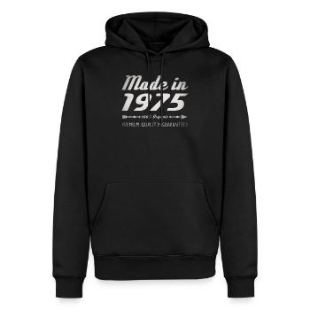Made In 1975 Geburtstag Geschenk 47 Jahre Retro - Männer Premium Bio Hoodie - Schwarz - Vorne - Nico (187cm)