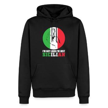 Italien Sizilien Handgeste Flagge - Männer Premium Bio Hoodie - Schwarz - Vorne - Nico (187cm)