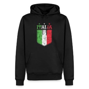 Italia italienische Flagge Wappen - Männer Premium Bio Hoodie - Schwarz - Vorne - Nico (187cm)