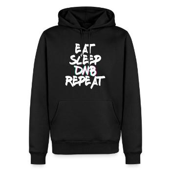 Eat Sleep DNB Repeat Musik Tanzen - Männer Premium Bio Hoodie - Schwarz - Vorne - Nico (187cm)