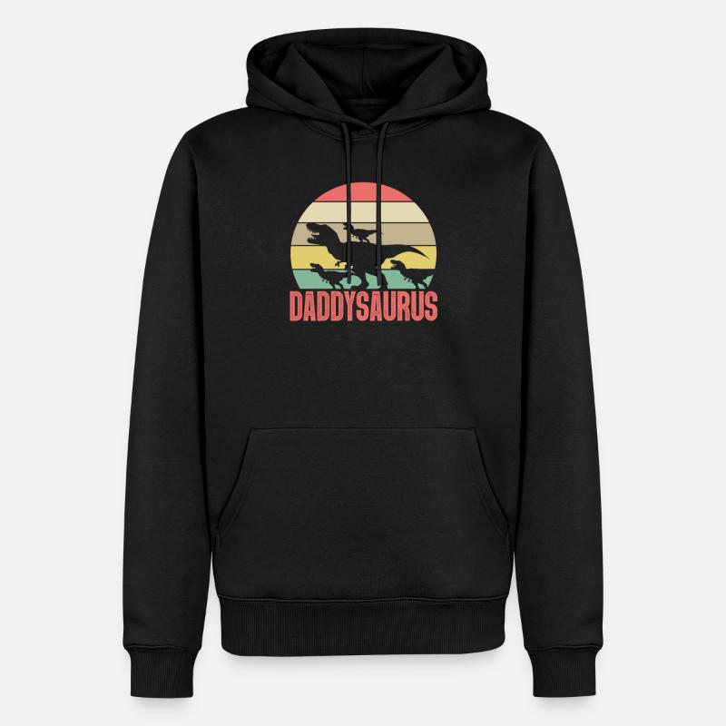 Dinosaure Dino Dad Daddysaurus cadeau - Sweat à capuche Premium bio Homme - noir