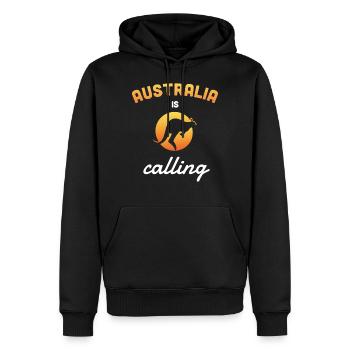l'australie appelle kangourou - Sweat à capuche Premium bio Homme - noir - Devant - Nico (187cm)