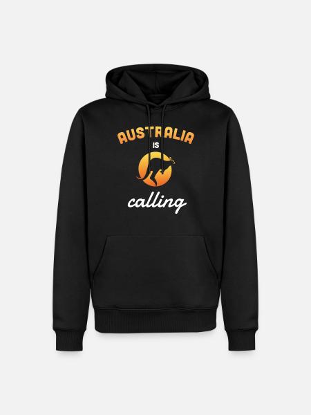 australia is calling kangaroo - Männer Premium Bio Hoodie - Schwarz