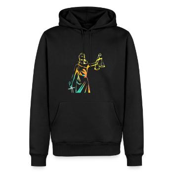 Avocat avocat juge justitia cadeau - Sweat à capuche Premium bio Homme - noir - Devant - Nico (187cm)