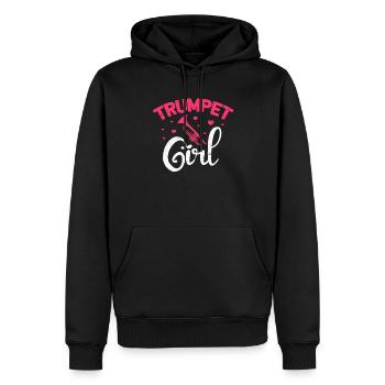 Trompet Girl - Sweat à capuche Premium bio Homme - noir - Devant - Nico (187cm)