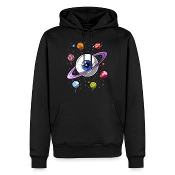 Oeil cosmique psychédélique - Sweat à capuche Premium bio Homme - noir - Devant - Nico (187cm)