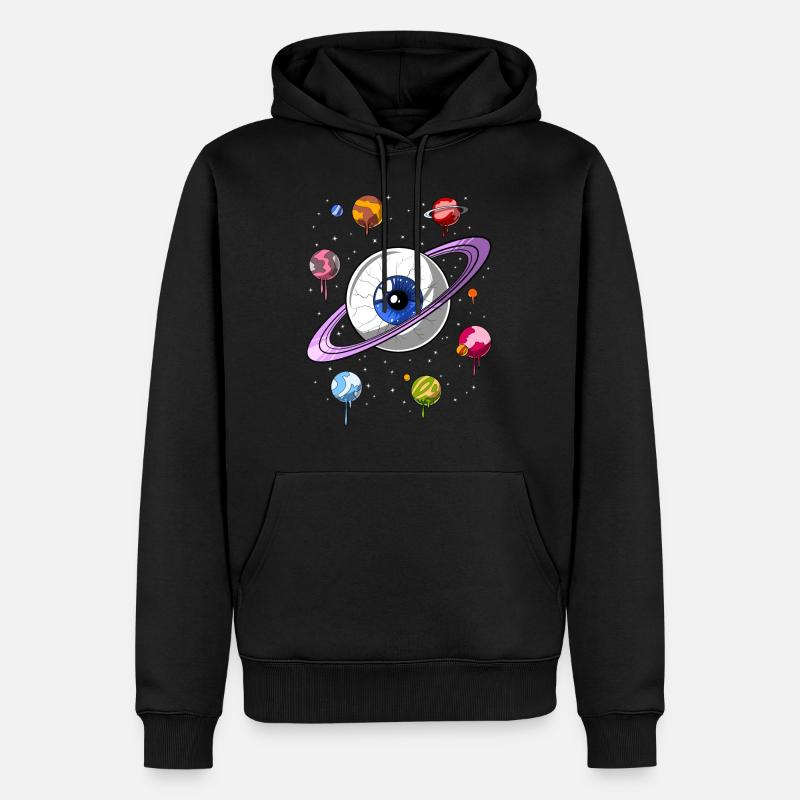 Psychedelisches kosmisches Auge - Männer Premium Bio Hoodie - Schwarz