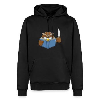 Lesen Eule Buchfans Lieblings Hobby Geschenk - Männer Premium Bio Hoodie - Schwarz - Vorne - Nico (187cm)