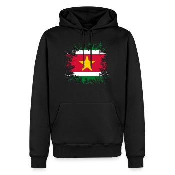 Suriname drapeau Pulvérisation de peinture - Sweat à capuche Premium bio Homme - noir - Devant - Nico (187cm)