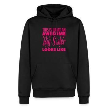 Awesome Big Sister - Männer Premium Bio Hoodie - Schwarz - Vorne - Nico (187cm)