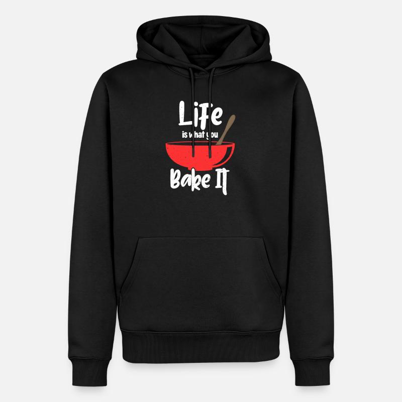 Backen - Männer Premium Bio Hoodie - Schwarz