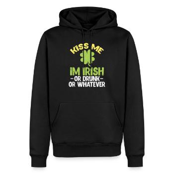 St Patricks Day - Sweat à capuche Premium bio Homme - noir - Devant - Nico (187cm)