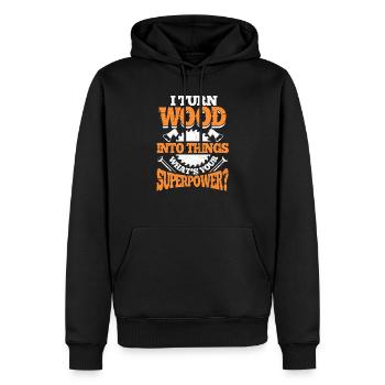 Tischler - Männer Premium Bio Hoodie - Schwarz - Vorne - Nico (187cm)
