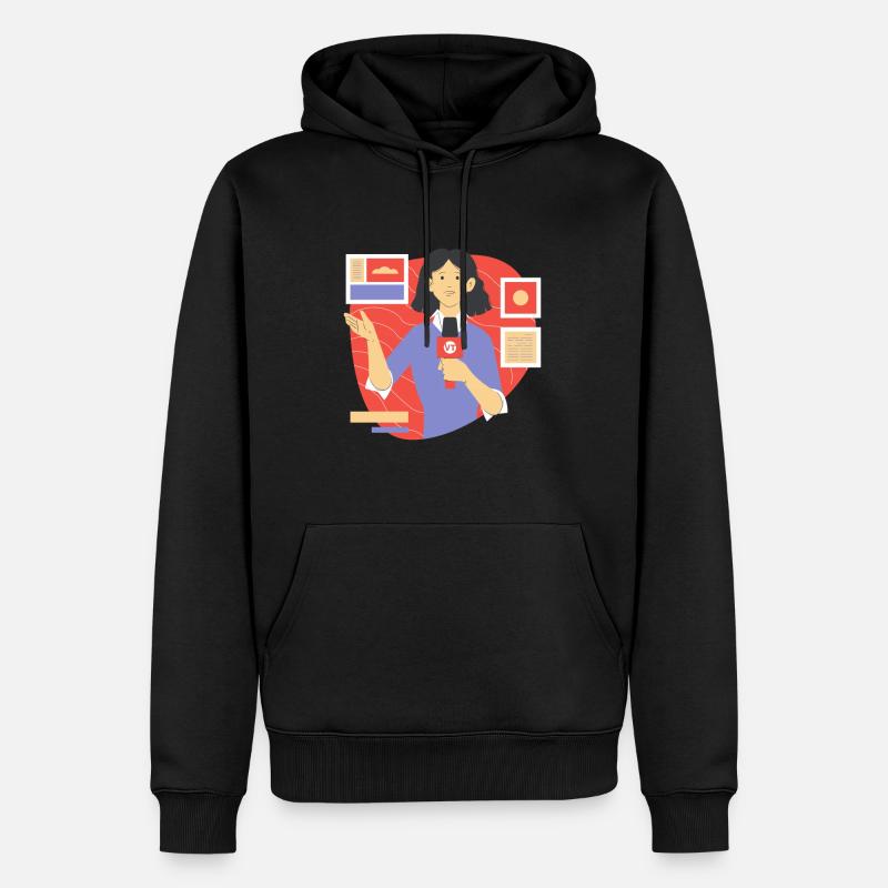 Présentatrice et presse - Sweat à capuche Premium bio Homme - noir