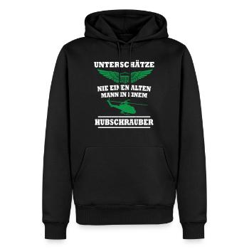 Alter Hubschrauber Pilot Helicopter Pilot - Männer Premium Bio Hoodie - Schwarz - Vorne - Nico (187cm)