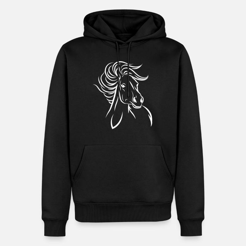 Pferdchen - Männer Premium Bio Hoodie - Schwarz