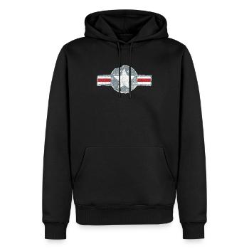 VINTAGE USA US AIR FORCE US ARMY MILITARY BADGE - Sweat à capuche Premium bio Homme - noir - Devant - Nico (187cm)