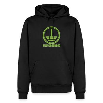 Électricien électricité électronique cadeau électrique - Sweat à capuche Premium bio Homme - noir - Devant - Nico (187cm)