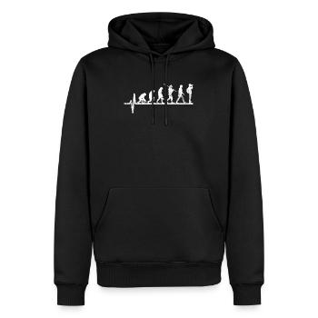 Evolution des ornithologues - Sweat à capuche Premium bio Homme - noir - Devant - Nico (187cm)