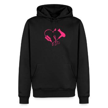 Friseurin - Männer Premium Bio Hoodie - Schwarz - Vorne - Nico (187cm)
