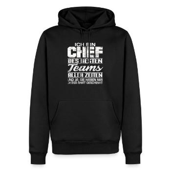 Chef Lustig Geschenk Team - Männer Premium Bio Hoodie - Schwarz - Vorne - Nico (187cm)