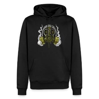 Weed Stoner Gasmaske - Männer Premium Bio Hoodie - Schwarz - Vorne - Nico (187cm)
