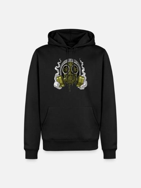 Weed Stoner Gas Mask - Men’s Premium Organic Hoodie - black