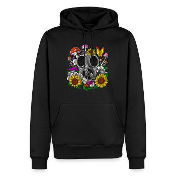 Hippie Floral Gas Maske - Männer Premium Bio Hoodie - Schwarz - Vorne - Nico (187cm)
